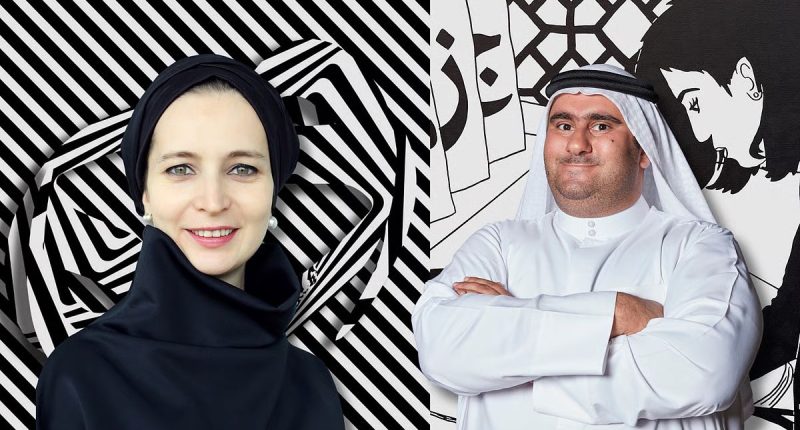 Emirati artist Abdulla Lutfi and Turkish creator Zeynep Çilek Çimen.